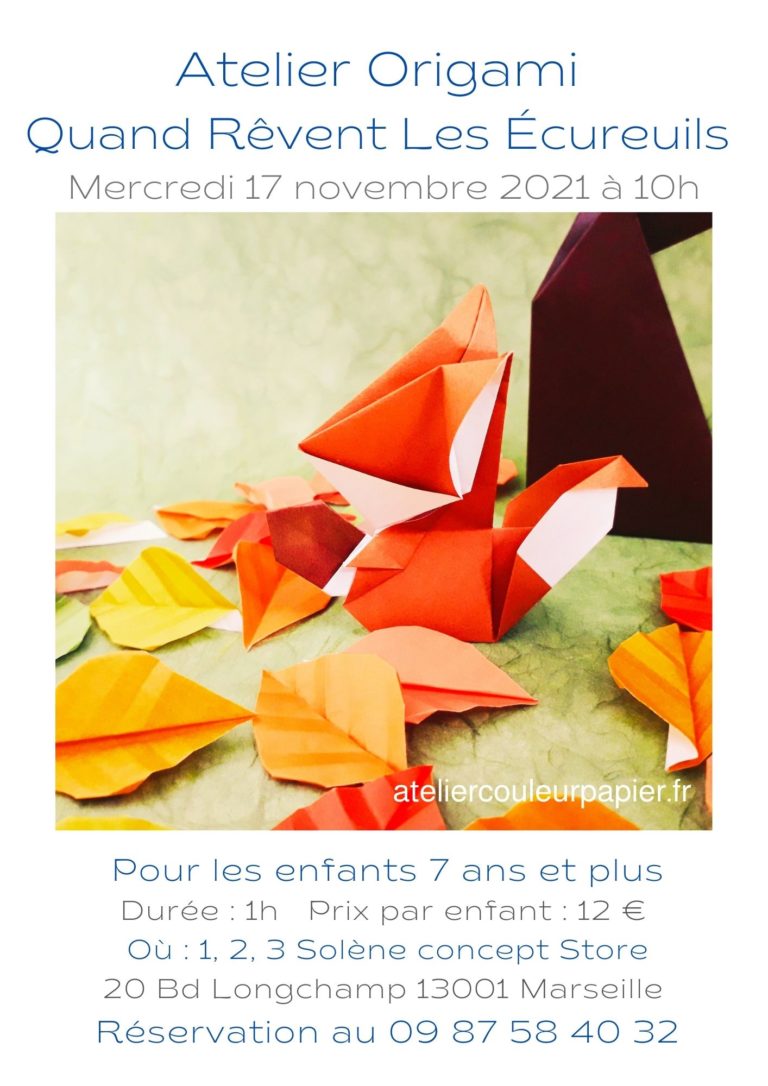 Atelier origami quand rêvent les écureuils